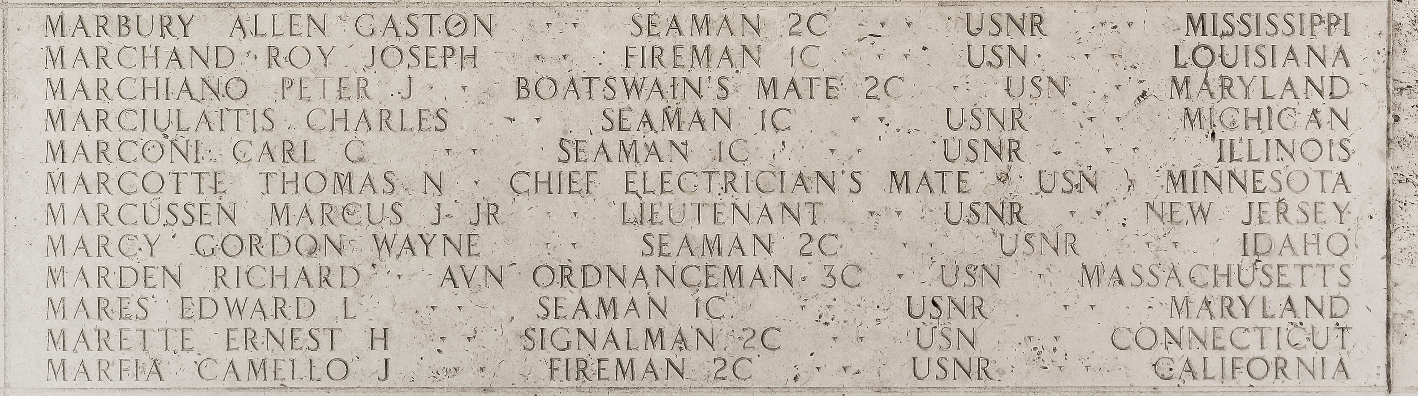 Gordon Wayne Marcy, Seaman Second Class